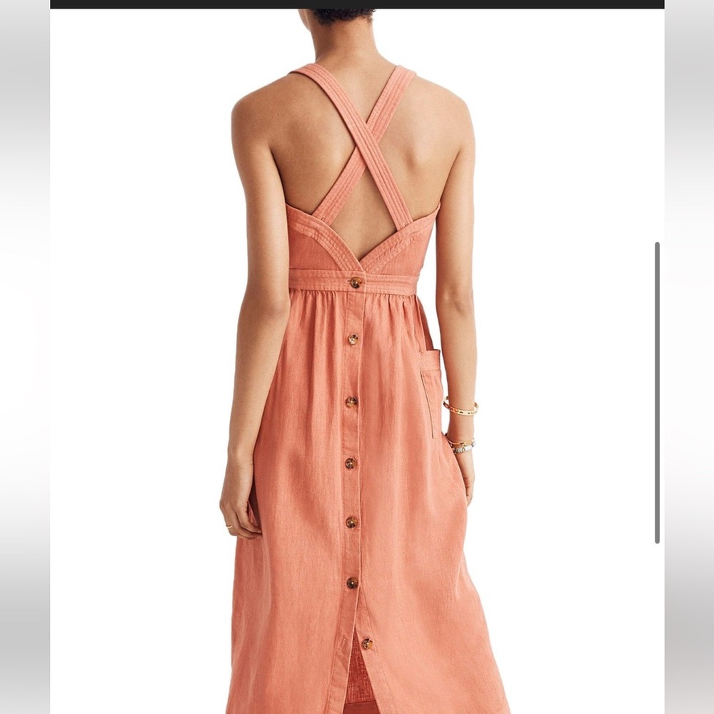 Madewell garmet dyed apron midi dress
